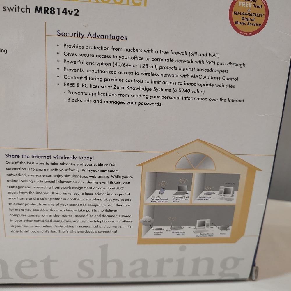 Netgear MR814 V2 11 Mbps 4-Port 10/100 Wireless‎ B Router - Picture 6 of 8